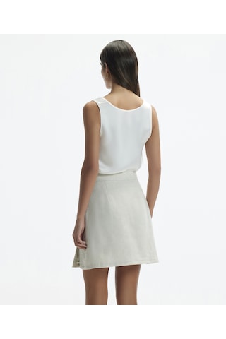 Yargıcı Kruvaze Kapama Düz Kesim Kısa Etek Ham Çok Renkli