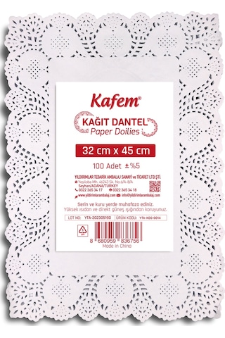 Kafem Dantel Kağıt 32 x 45 cm 100 Lü x 5 Paket