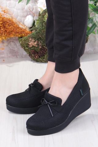Fort King Jennifer Rahat Hafif Anatomic Insole Taban Dolgu Topuk Kadın Ayakkabı Siyah