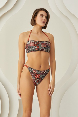 Loya Kadın Renkli Lave Strapless Tek Üst Bikini Çok Renkli