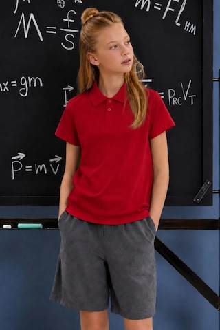 Minigimin Cicileri Polo Yaka Kısa Kol Unisex Çocuk Okul Tşörtü - Kırmızı