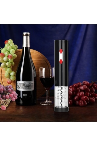 Novahub Şarap Açma Seti - Döküm, Saklama Ve Kesme, Pilli, Taşınabilir Siyah Siyah