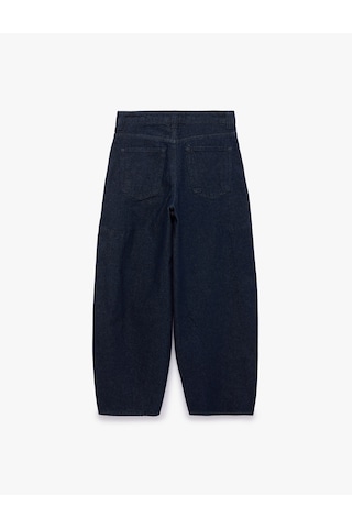 Koton Rahat Kalıp Pamuklu Taş İşlemeli Barrel Denim Pantolon - Barrel Jeans Raw 7wal40224md 63x