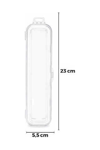 Urve Ur-3579 Şeffaf Plastik Kapaklı Çatal Bıçak Kutusu 23x5.5 Cm- 12'li Paket