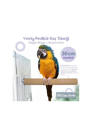Vixpet Venty Pedikür Papağan Tüneği 30 cm Ø 36 mm Macaw | Kakadu | Jako | Amazon | Alex | Eklektus