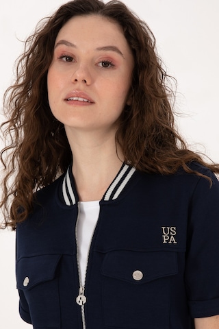 U.S. Polo Assn. Kadın Lacivert Kısa Kollu Fermuarlı Bisiklet Yaka Sweatshirt 50309093-VR033