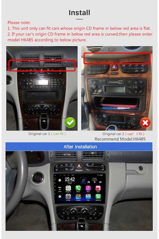 Mercedes Benz C Clk 2002-2004 Multimedya Navigasyon Usb Kamera Carplayer 6 Ram