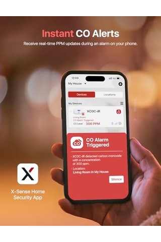 Akıllı Karbon Monoksit Dedektörü Xc0c-ir, Uygulama Üzerinden Sessizlik, Lcd Dijital Ekranlı Co Alarmı, Değiştirilebilir Pilli, 1'li Paket