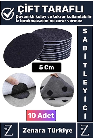 Kendinden Yapışkanlı İz Bırakmaz Tekrar Kullanılabilir Pratik Halı Kilim Kaydırmaz Cırt Bant 10 Adet