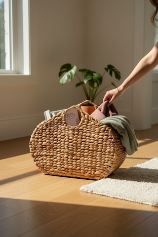 Akayev Nature Hasır Oval Gazetelik Organizer 50x18x36 Cm