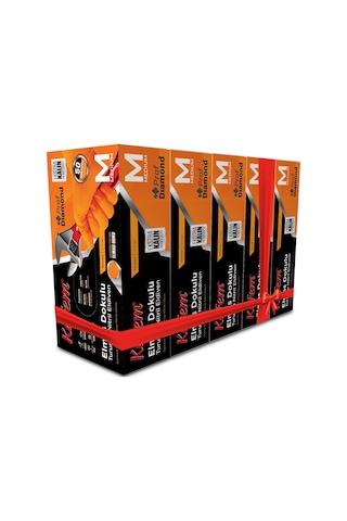 Kafem Prof Dia Ekstra Kalın Turuncu Nitril Eldiven Elmas Dokulu M 50 Adet X 5 Paket