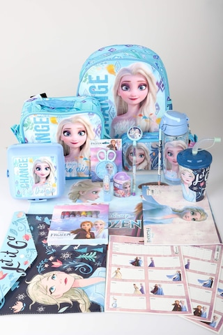 X Dekomus Lisanslı Elsa Frozen Full Kırtasiye Seti Anaokul,beslenme Ve Kalem Çantası,beslenme Kabı,matara,beslenme Örtüsü Altın