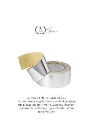 Alüminyumbant Alüminyum Bant 30 Mm X 4 Metre Isıya Dayanıklı Güçlü Yapışkanlı Folyo Tamir Bandı Kli