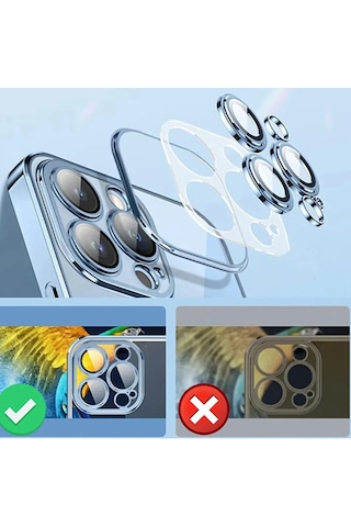 iPhone Uyumlu 16 Pro Max Kılıf Sararmaz Sert Şeffaf Lens Hoparlör Koruma