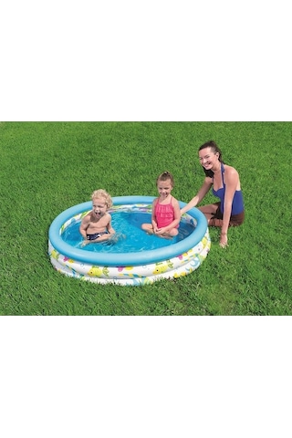 Trendooze Su Renkli Pompalı Havuzu, Desenli Çok Çocuk Cm Boğum Bestway 51009, 3 122x25 İe Çok Renkli