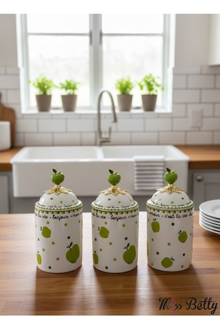 Mon Amour Küçük Porselen Baharat Takımı 3'lü Çok Renkli