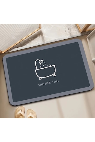 Elmpaly Modern Minimalist Banyo Paspası Diatom Çamur Yumuşak Emici Kaymaz 50x80cm Bej Kahverengi