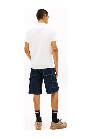 Tommy Hilfiger Tjm Dar Kesim Göğüs İmzalı Kısa Kollu Erkek Beyaz T-shirt Dm0dm22538ybl Beyaz