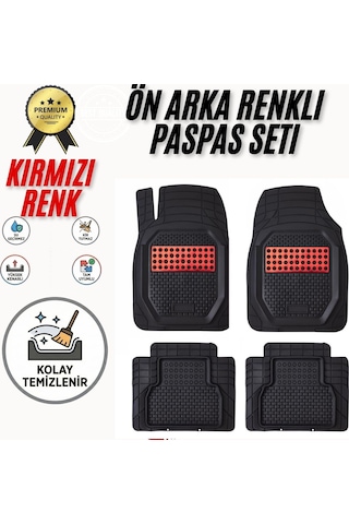 Peugeot 308 2023 Model Uyumlu Siyah- Kırmızı Renk Premium Oto Paspas Seti