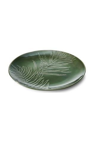 Jardin Yuvarlak Servis Tabağı, Yeşil Porselen Servis Tabağı, Gıda İçin, 35 Cm, Mezeler Ve Meze İçin Büyük Servis Tabağı, Hediye Kutusu Ve Bulaşık Makinesinde Yıkanabilir Çok Renkli