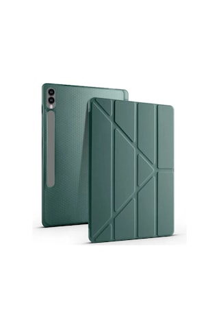 Samsung Galaxy Uyumlu Tab S10+ Plus 12.4" Kalem Bölmeli Uyku Modlu Arkası Silikon Kapak Kılıf Kılıf
