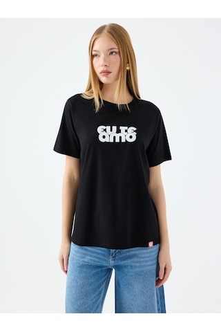 LOFT Regular Fit Kadın Tshirt K.kol Lf2039132 Q1.v1 Siyah
