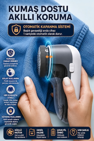 Şarjlı Tüy Toplama Makinesi 1200mah Usb Şarjlı Kumaş Tiftik Temizleyici Kazak Koltuk Battaniye İçin Gri