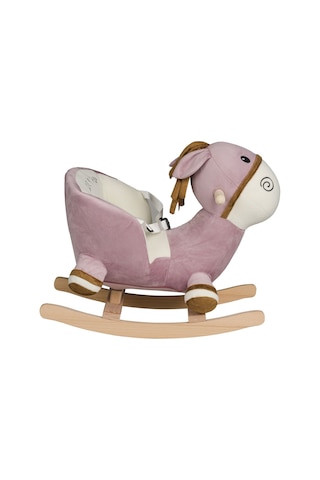 Vavbaby Sallanan At Ahşap Peluş Yumuşak - Eşek Pembe