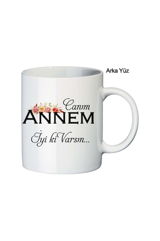 Anneler Günü Hediyesi Canım Annem Kalpli Fotoğraflı Kupa Bardak