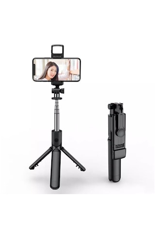 Forzacase Işıklı Kablosuz Selfie Çubuğu 90cm Kamera Tripod Fc1006