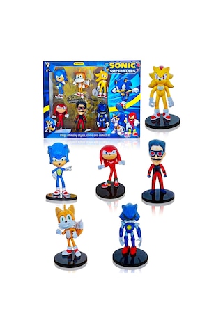 Sonic 6lı Figür Set Mavi Kirpi Sonik Ve Arkadaşları Tails Knuckles