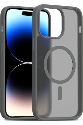 Joko Apple Uyumlu iPhone 15 Pro Max Kılıf Jota Seri Magsafe Kapak Gri