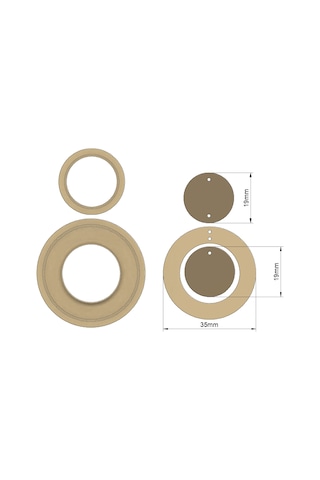 Polimer Kil Küpe Kalıbı Model 0006
