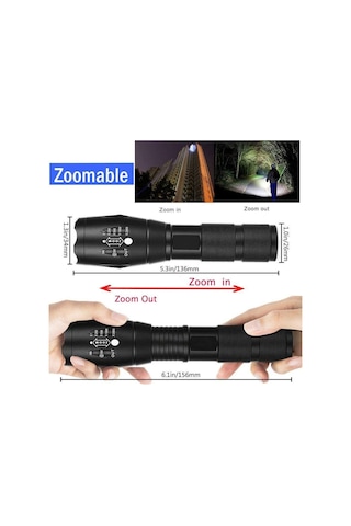 Valkyrie Çift Fonksiyonlu Ultraviyole Mor Işık Ve Xml-t6 El Feneri Dual Mode 2000 Lümens Siyah