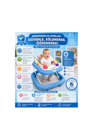 Lüx Oyuncaklı Müzikli 3 Kademeli Örümcek Bebek Yürüteci