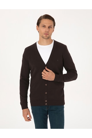 Pierre Cardin Erkek Koyu Kahverengi Hırka Triko 50317330-vr084 Koyu Kahverengi