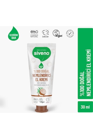 Siveno %100 Doğal El ve Vücut Kremi Hindistan Cevizi Avokado Yoğun Nemlendirici Onarıcı Vegan 50 ML