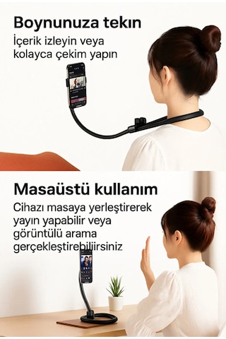 Manyetik Silikon Boyun Telefon Tutucu Eller Serbest, Ayarlanabilir Ve Rahat Kullanım 1 ADET