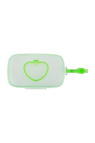 Moveevo Portatif Bebek Islak Mendil Kutusu Kalp Desenli Yolculukluk Maske Organizer Beyaz+yeşil Temizlik Ve Saklama İçin Kolay Erişimli