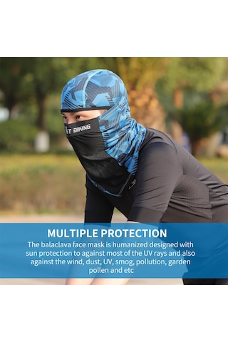 Geeroyoo Yp0201292 Bisiklet Kaskı Dostu Hafif Esnek Buz İpeği Güneş Koruyucu Maske, Sıcak Günlerde Rahatlık Sağlar. Siyah