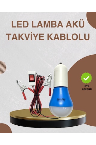 Ilkeshop 12v Led Ampul Timsah Kıskaçlı Tnabilir Aydınlatma