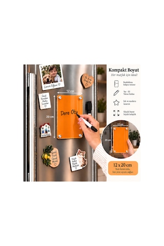Akrilik Silinebilir Notluk Yazı Tahtası Mıknatıslı Not Panosu 12x20cm 2 Adet Kalemli Sürpriz Hediyeli 20568407