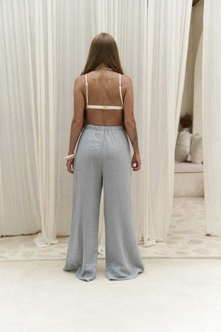 Mai Collection Mai Studios Co. Bima Yırtmaç Detaylı Gri Pantolon Gri