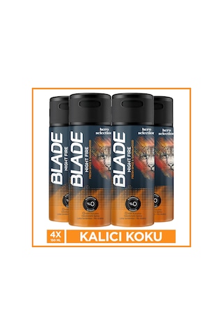 Blade Hero Selection Serisi Night Fire Erkek Deodorant 4x150 Ml