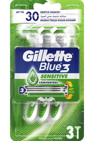 Gillette Blue3 Sensitive Tıraş Bıçağı 3'lü