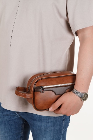 Newish Polo Crazy Desenli Suni Deri Portföy-clutch Traşlık Ve El Çantası Günlük, Seyahat Taba