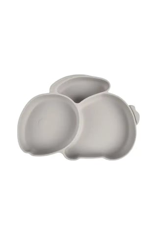 Jojobebek Silikon Beslenme Seti Vakumlu Silikon Mama Tabağı, Mama Kasesi, Önlük, Kaşık, Pipetli Bardak Gri