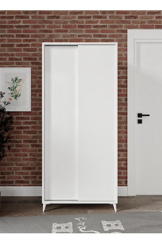 Sürgülü Çok Amaçlı Ayakkabı Dolabı, Ayakkabılık Beyaz