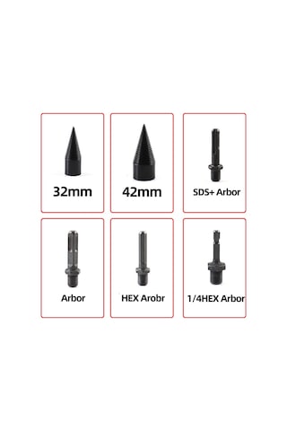 Sointeresting Parça 32/42 Mm Odun Yarma Matkabı Ve Odun Yarma Cihazı Seti, Bölünmüş Ağaç İşleme Aletleri İle Birlikte.