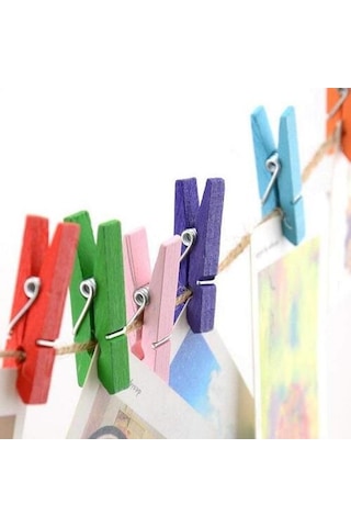 Büro Ev Ofis Etkinlik Partisi İçin 100adet Renkli Mini Ahşap Mandal Seti